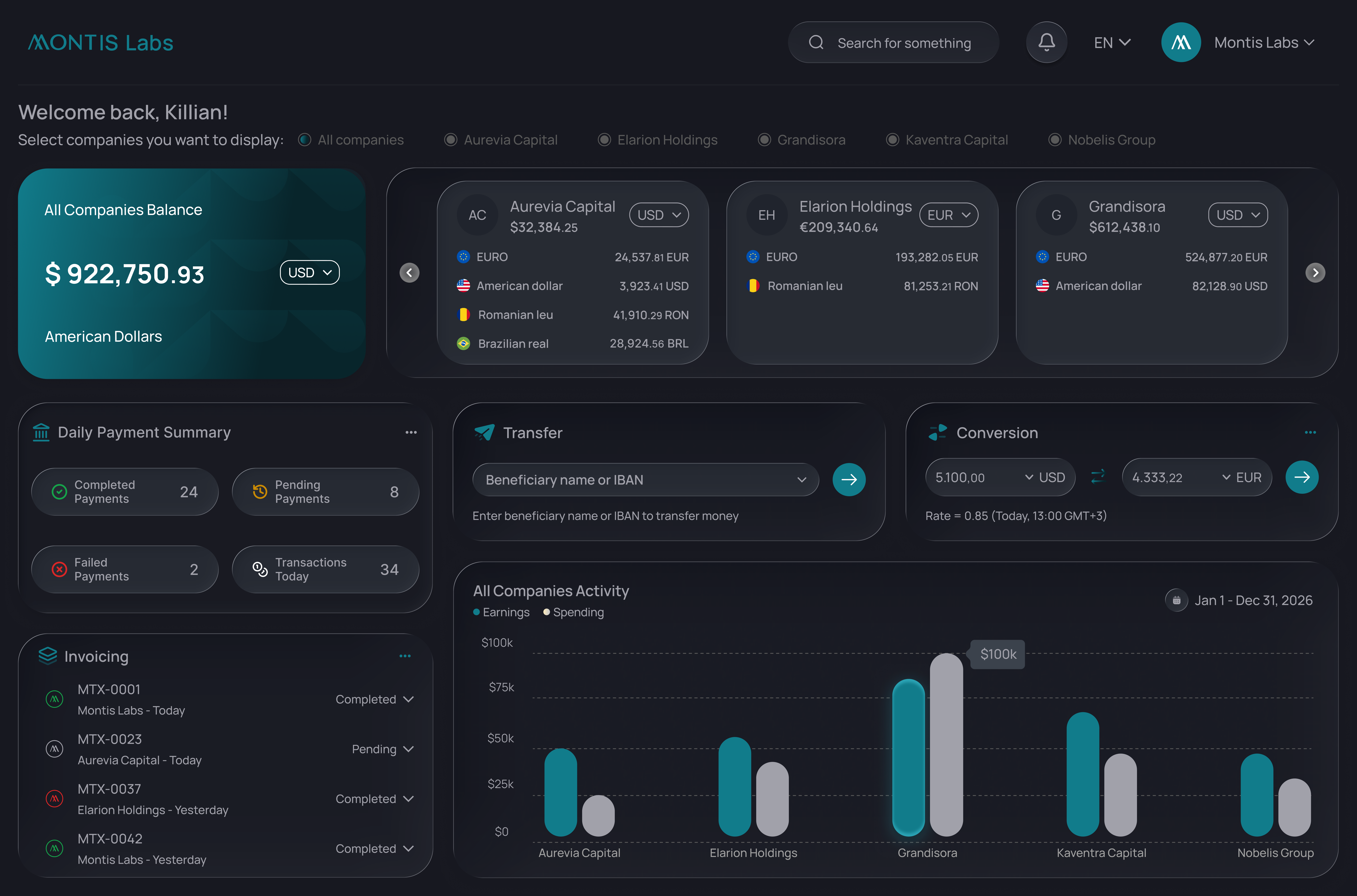 Montis end-client app